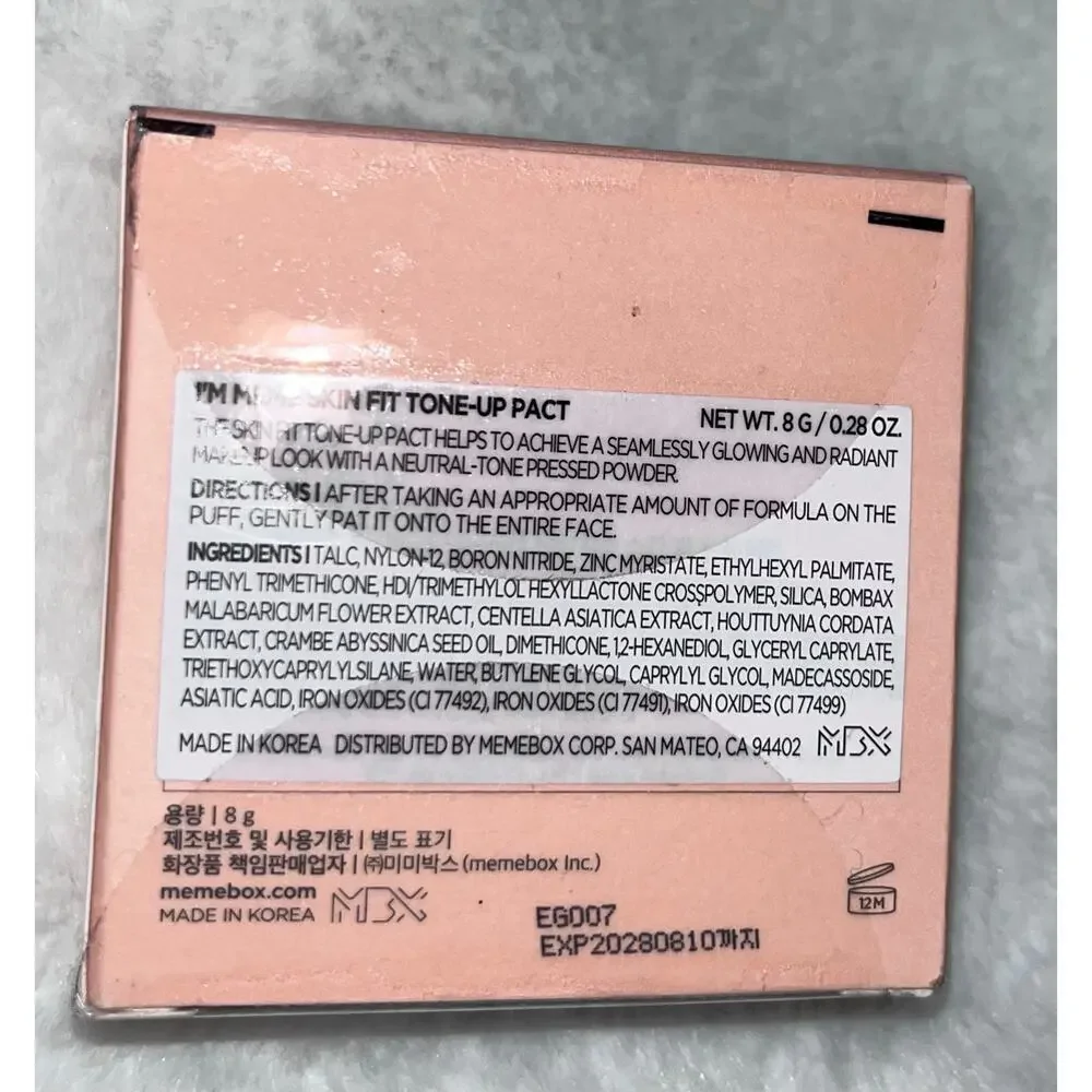 NEW! I'M MEME Compact Skin Fit Tone Up Pact Flawless Finish Powder w/ Aqua Sebum